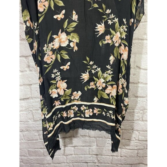 American Eagle Kimono Cardigan Top One Size Shawl Beach Coverup Ruana Floral - Picture 10 of 15